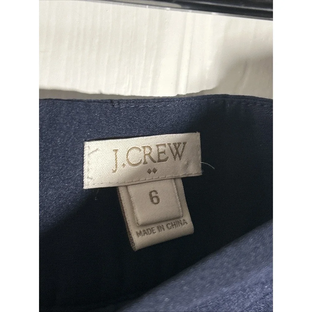 J Crew Blue Pleated Mini Skirt Size 6 Preppy Zip Close Lined Polyester